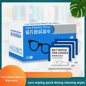 100pcs/box Glasses Cleaner Wet Wipes Disposable Anti Fog Misting Dust Remover Cleaning Lens Sunglass