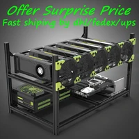 v4c 6 bay veddha aluminum stackable open air 6 gpu crypto miner case eth 6gpu mining rig frame for bitcoin unassemble ethereum