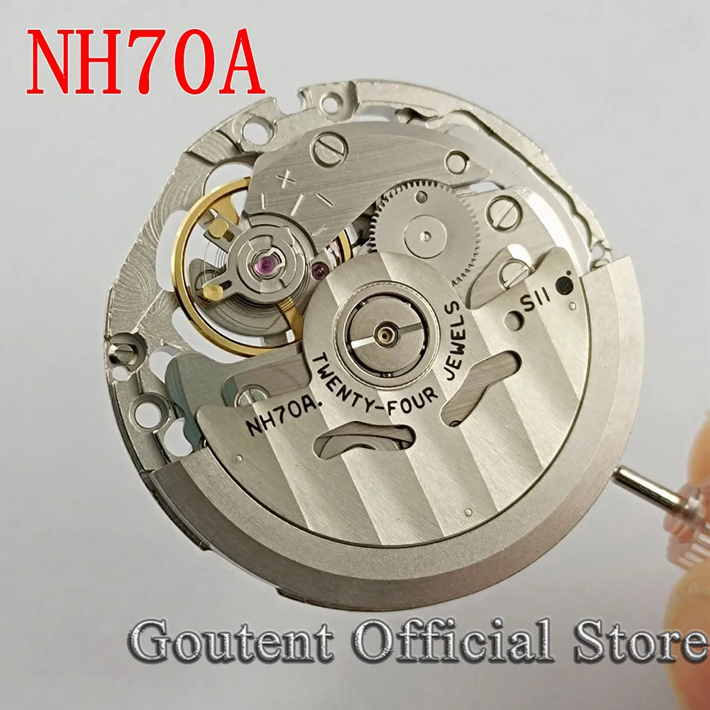 24 Jewels Mechanical Hollow NH70/NH70A Automatic Watch Movement 21600bph Replacement Whole Movement Spare Parts Accessories