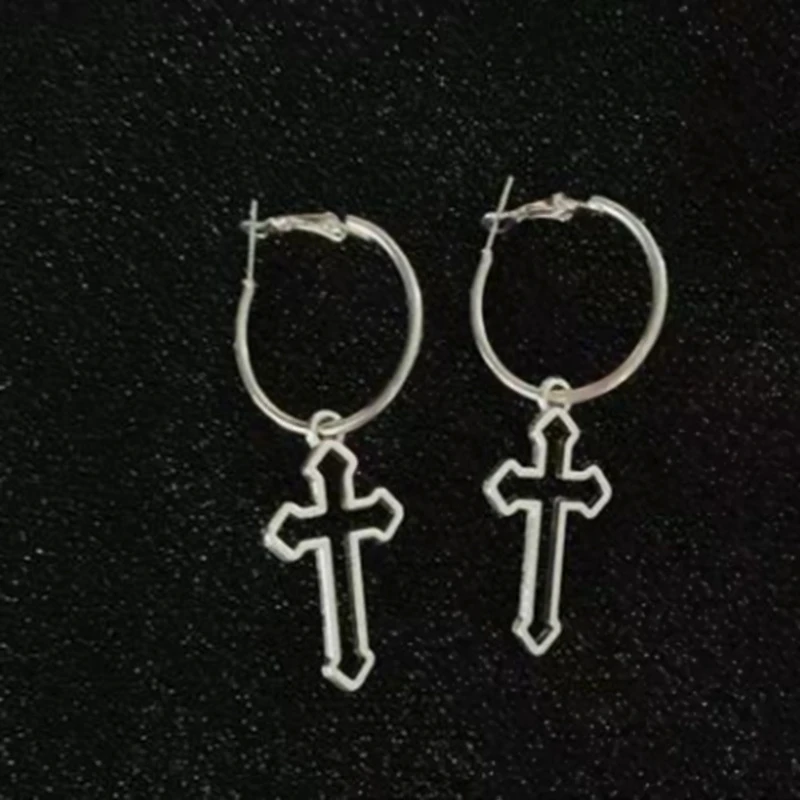 

Funky Large Cross Earrings Big Punk Goth Girl Earring BOHO EMO Rock Jewelry