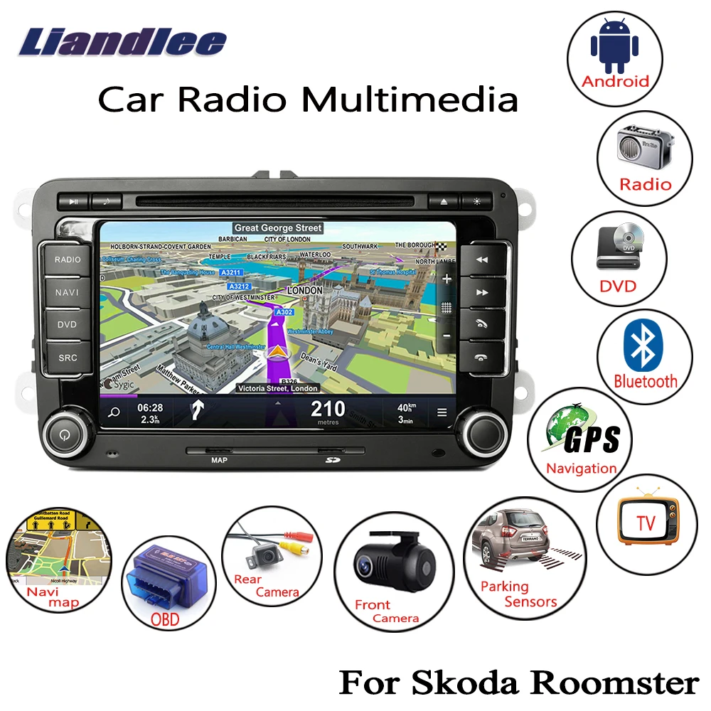 Liandlee для Skoda Roomster 2006 ~ 2012 2 Din Android автомобильное радио CD DVD плеер GPS навигация карты