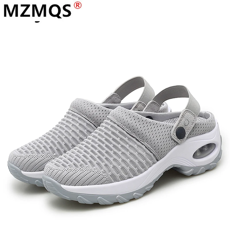 

2021 New Women Shoes Casual Increase Cushion Sandals Non-slip Platform Sandal for Women Breathable Mesh Outdoor Walking Slippers