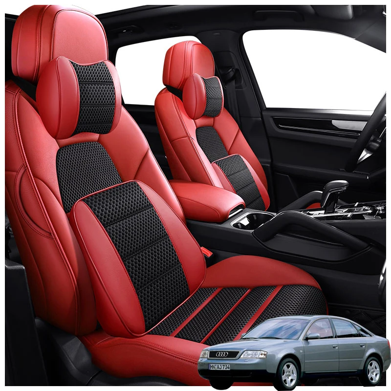 

5 Seats Leather Auto Customized Car Seat Covers Products For Audi A6 C5 2004 Interior Parts Accessories