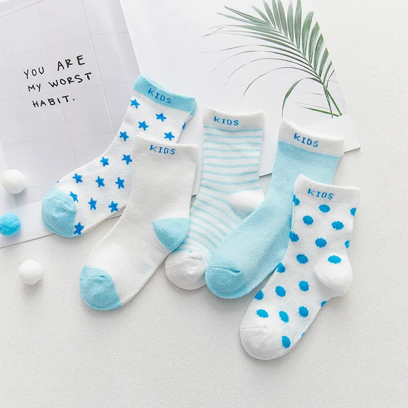 

5-Pair Pack Children's Cotton Socks Summer Breathable Cotton Socks Cartoon Cotton Socks for Both Men and Women
