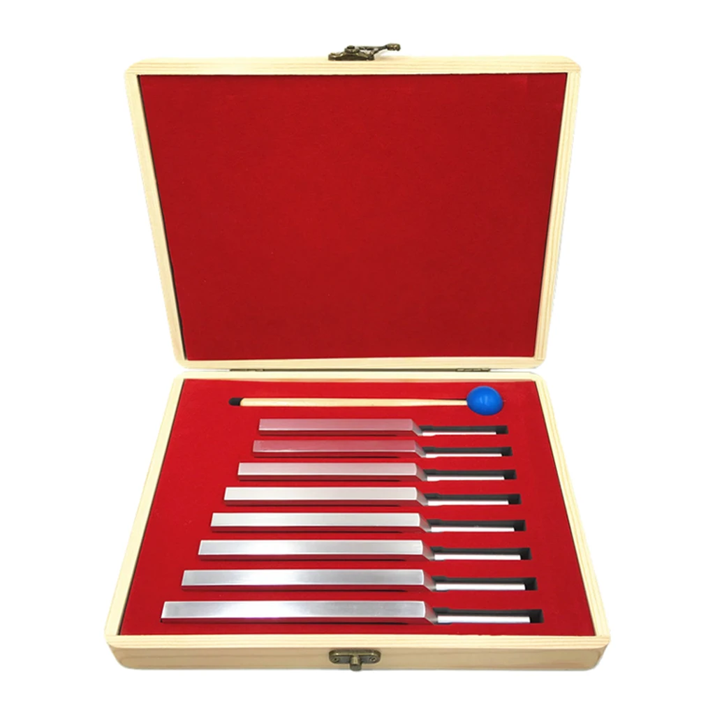 

8 Pack 256-512Hz Tuning Fork with Hammer Ball Set for Meditation Silver