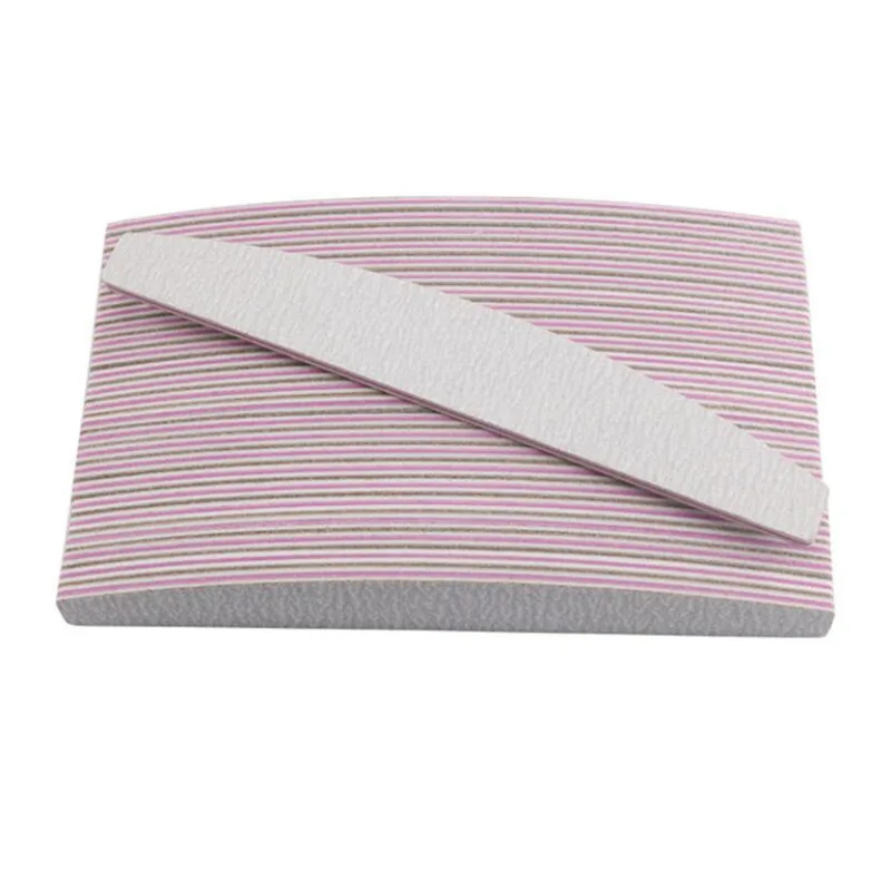 Профессиональная пилка для ногтей 100/180 полумесяц наждачная бумага шлифовка