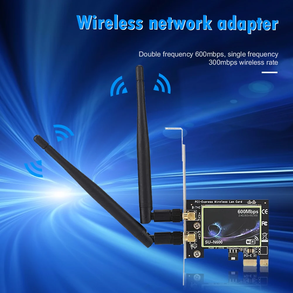 Сетевая карта PCI E 600 Мбит/с 2 4/5 ГГц 802 11 b/G/n|Сетевые карты| |