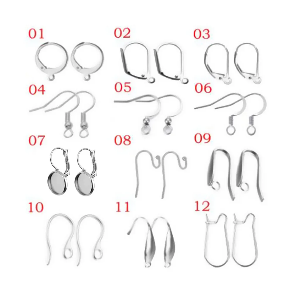 Застежки-крючки для сережек нержавеющая сталь изготовления украшений 50 шт. |