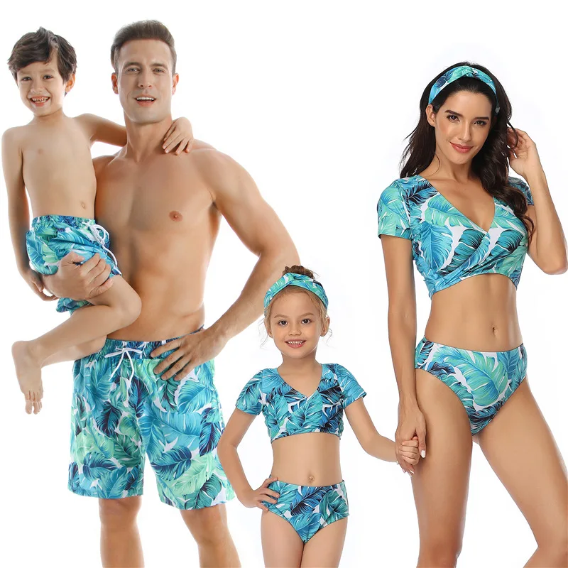 HH Family Matching Swimwear Girls Women's Swimsuits Bikini Boys Swimming Sets Father Mother and Daughter Son Bathing Swim Suit images - 6
