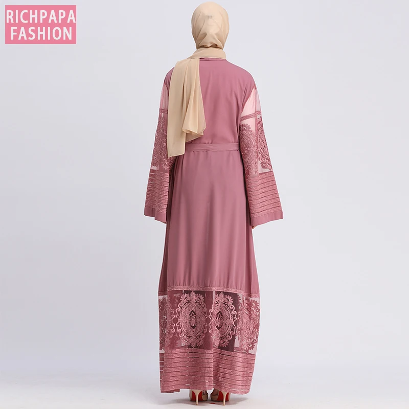 Кардиган абайя 2019 кружевное бархатное мусульманское хиджаб платье Турецкая
