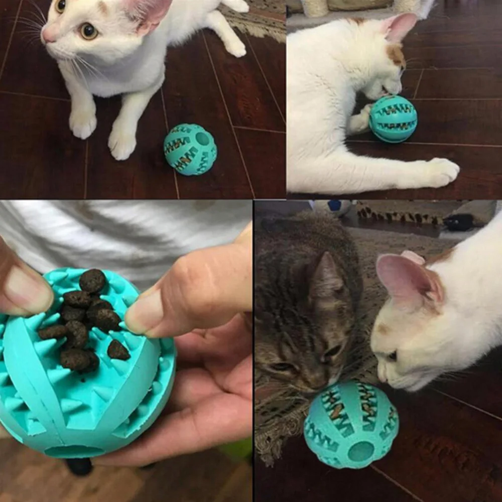 

5cm Diameter Pet Dog Cat Puppy Elasticity Teeth Ball Dog Chew Toy Interactive Rubber Jump Toys Tooth Cleaning Treat Balls