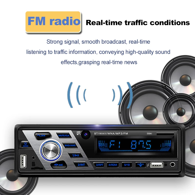 Аппаратное обеспечение пластиковый Автомобильный MP3-плеер 530AI 12 В воспроизведение TF-карты IOS U диск FM AUX Dudio воспроизведение Bluetooth AI голосовой аккумулятор