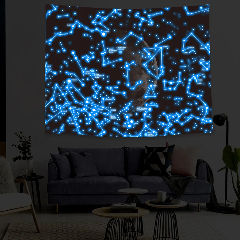 Nightlight (Velvet) Блестящая Космическая Звезда, карта, гобелен, огромный университет, Млечный путь, галактика, созвездие, небо, напечатанная картина, тканевое домашнее настенное одеяло - Цвет: Nightlight (Velvet)