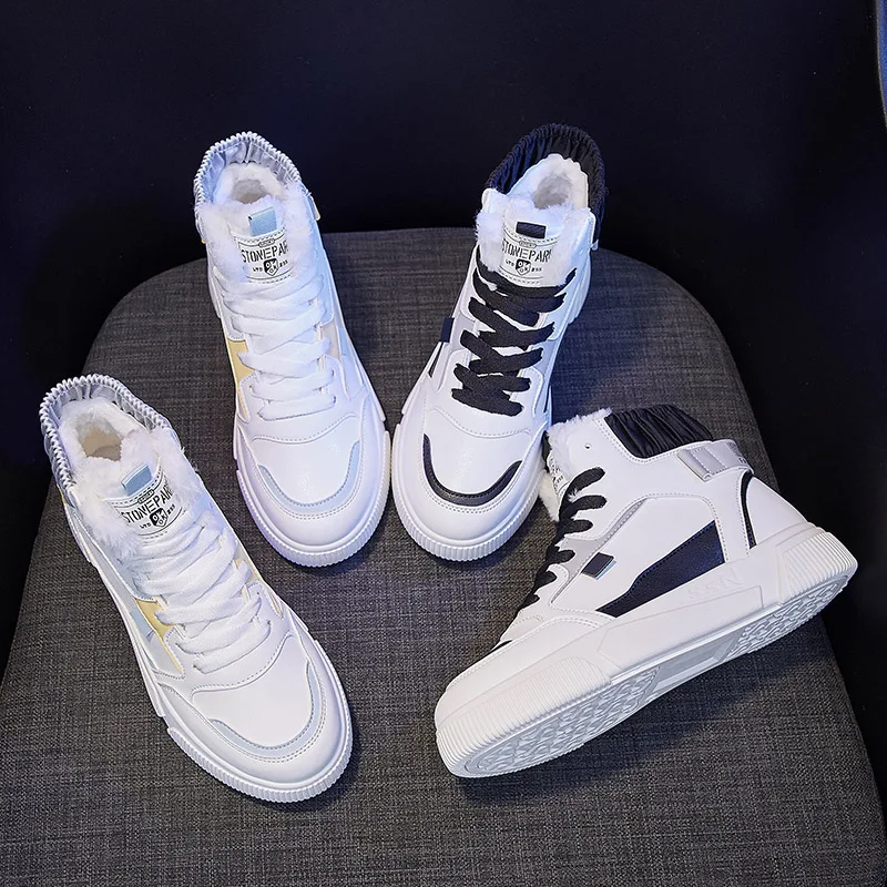 

Platform White Casual Sneakers Women Luxury Plus Size 35-40 Winter Brand Walking Designer Shoes Woman 2020 Comfortable Shoes