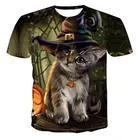 Футболка мужская с забавным рисунком кота, Повседневная дышащая футболка с 3d-рисунком, с круглым вырезом, в стиле хип-хоп, милый рисунок животного, Лето s
