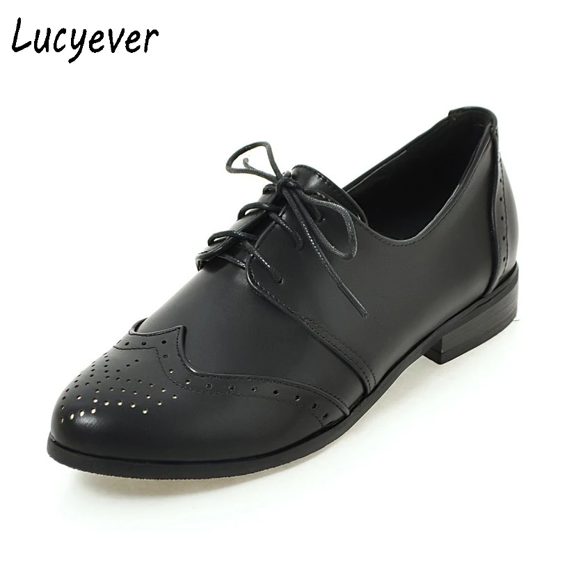 Lucyever/женские туфли оксфорды на плоской подошве из мягкой кожи Повседневная