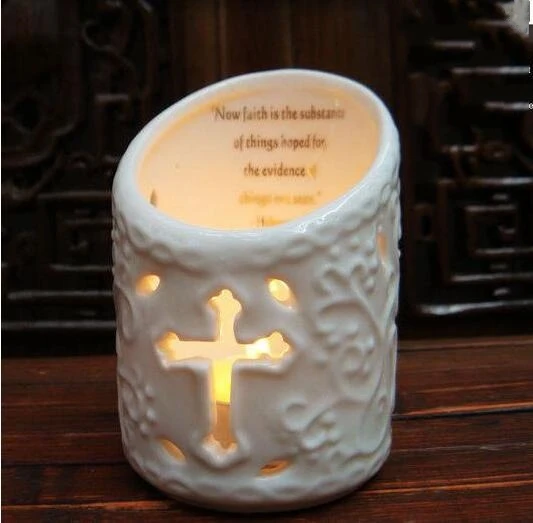 10*6 см керамический католический Европейский рельефный узор покрытый подсвечник