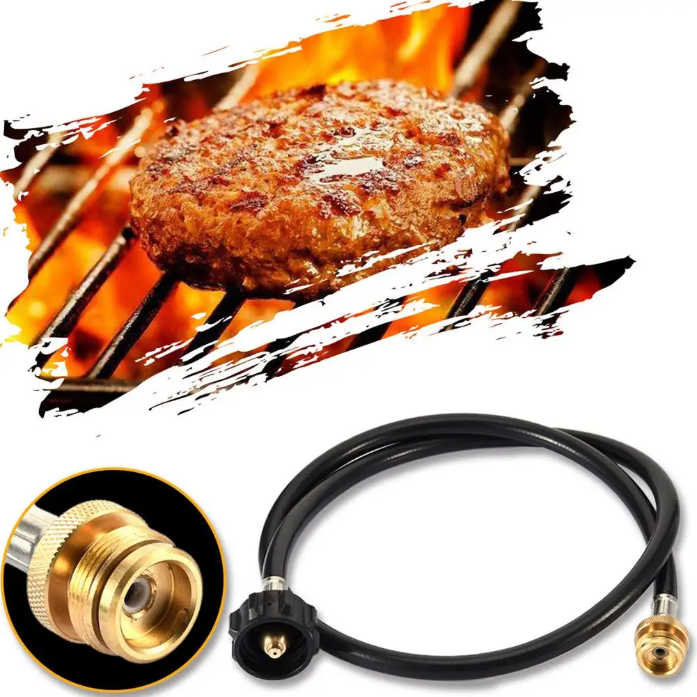 

Outdoor Camping Gas Stove Propane Hose Aluminum Alloy Auto-off Adapters Adapter Connecting Pipe Oven Extension Tube Upgraded