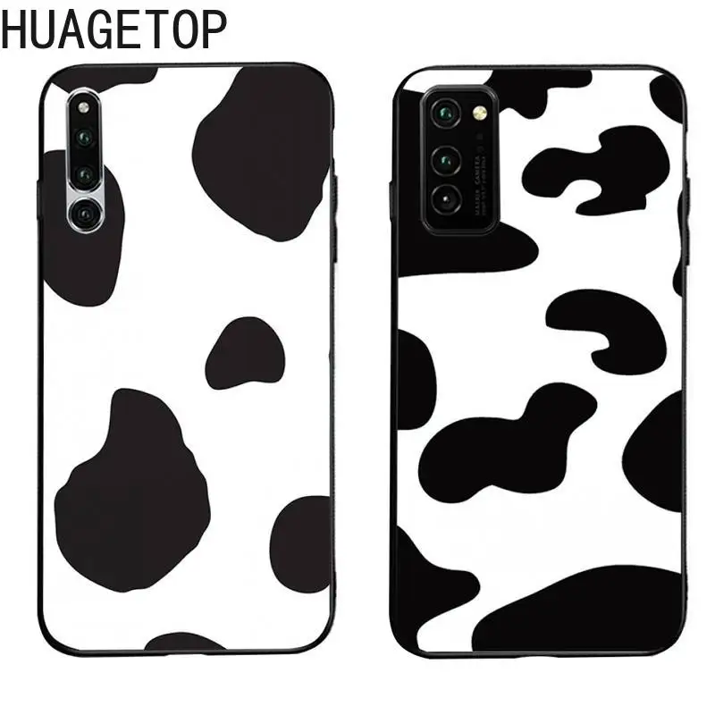 Корпус Корпуса Телефона белого черного коровьего цвета для Huawei Nova 6se 7 7pro 7se honor 7A 8A