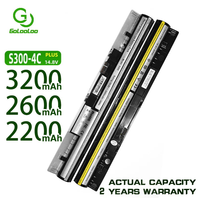 Golooloo 6 ячеек белый/черный аккумулятор для Lenovo IdeaPad S300 S310 S400 S400u S415 S405 S410 4ICR17/65 L12S4L01