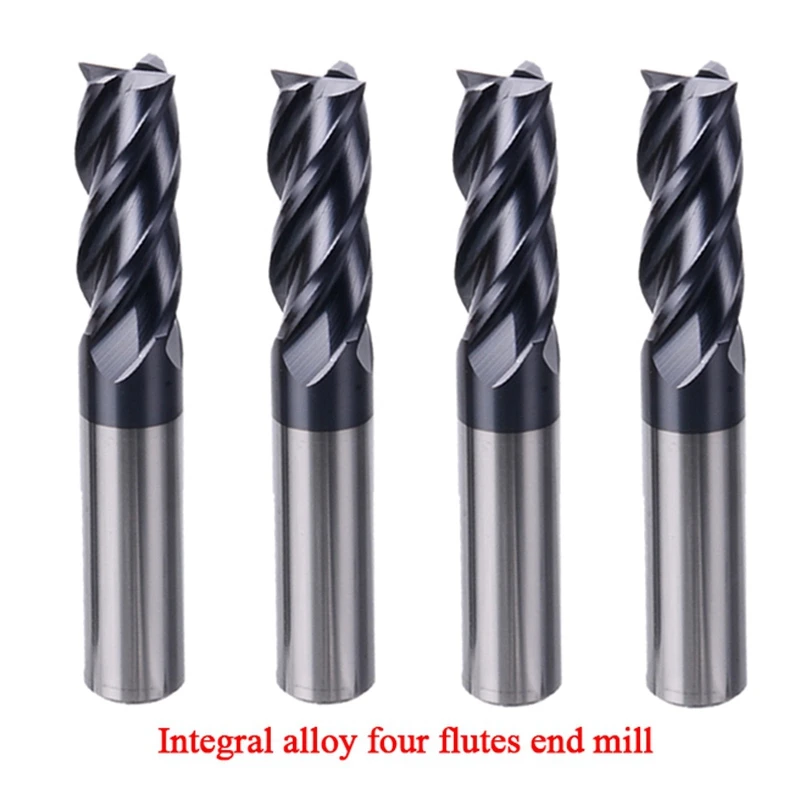 Концевая фреза Hrc45 из карбида вольфрама с 4 канавками твердосплавная ЧПУ для