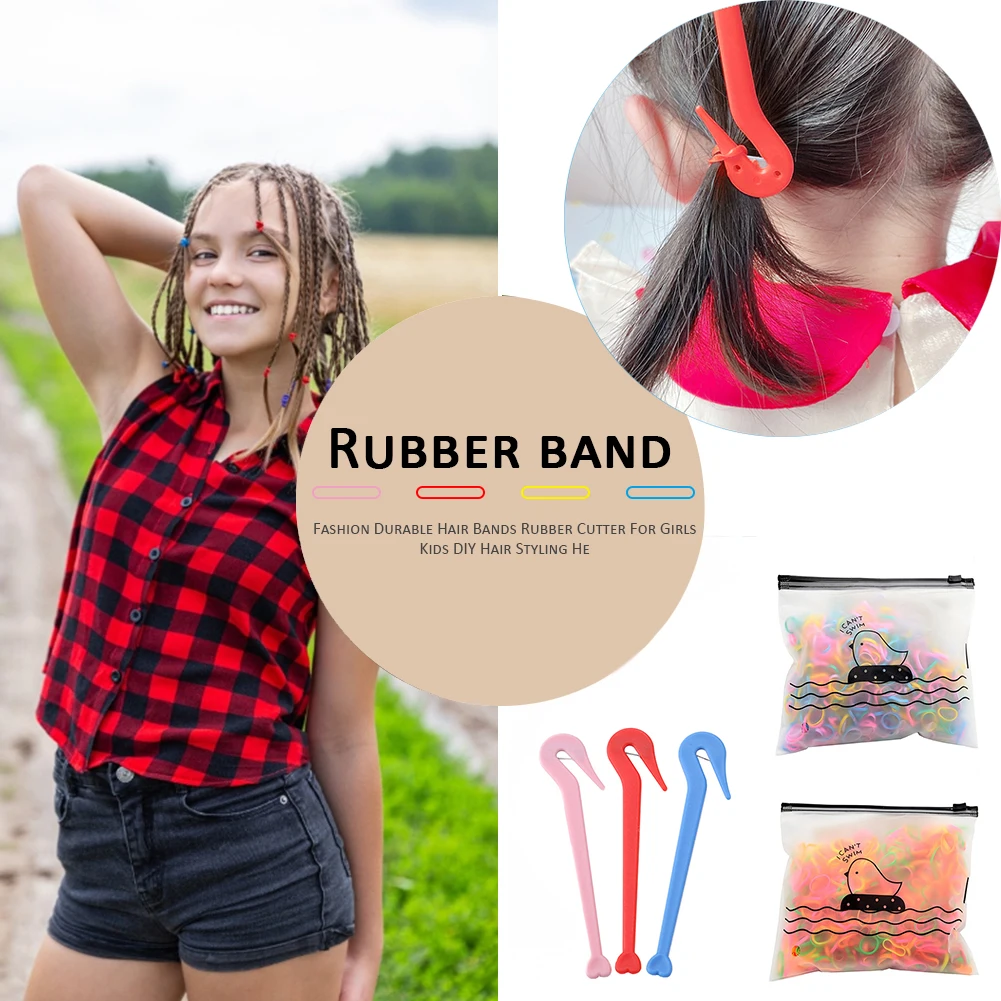 

Прочные резинки для волос с резаком для удаления волос для девочек, детские головные уборы «сделай сам» для укладки волос, резинка, инструме...