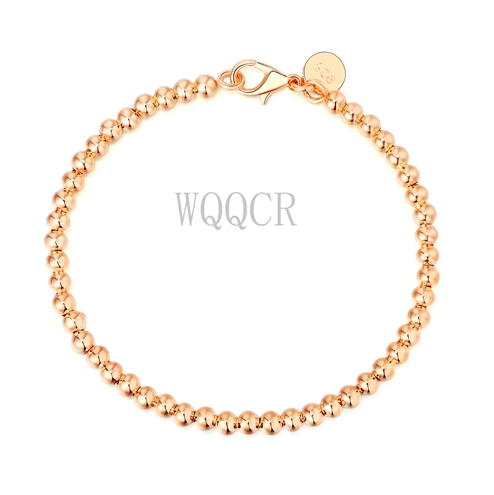 Браслет с бусинами Будды серебро 925 пробы 4 мм|Цепочки и браслеты| |