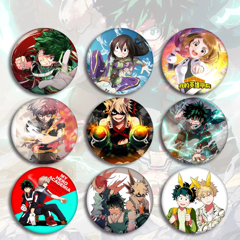 

Anime My Hero Academia Badges on a Backpack Bakugou Katsuki Icon Pins Badge Decoration Brooches Metal Badges For Clothes Bag DIY