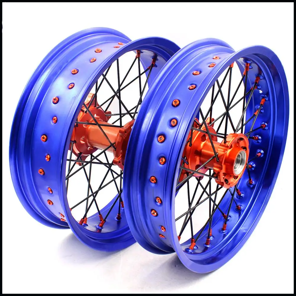 3 5/4 25 Supermoto Wheels Supermotard Rim Набор для KTM SX SXF EXC EXCF XC XCW XCF 125 530 2003 2019 оранжевая ниппельная