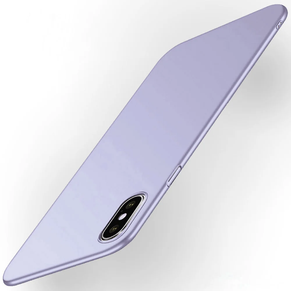 light purple Ультратонкий чехол для iPhone X XS 11 Pro Max XR, тонкий матовый чехол 360, полный ПК, жесткие чехлы для iPhone 11 X XS чехол - Цвет: light purple