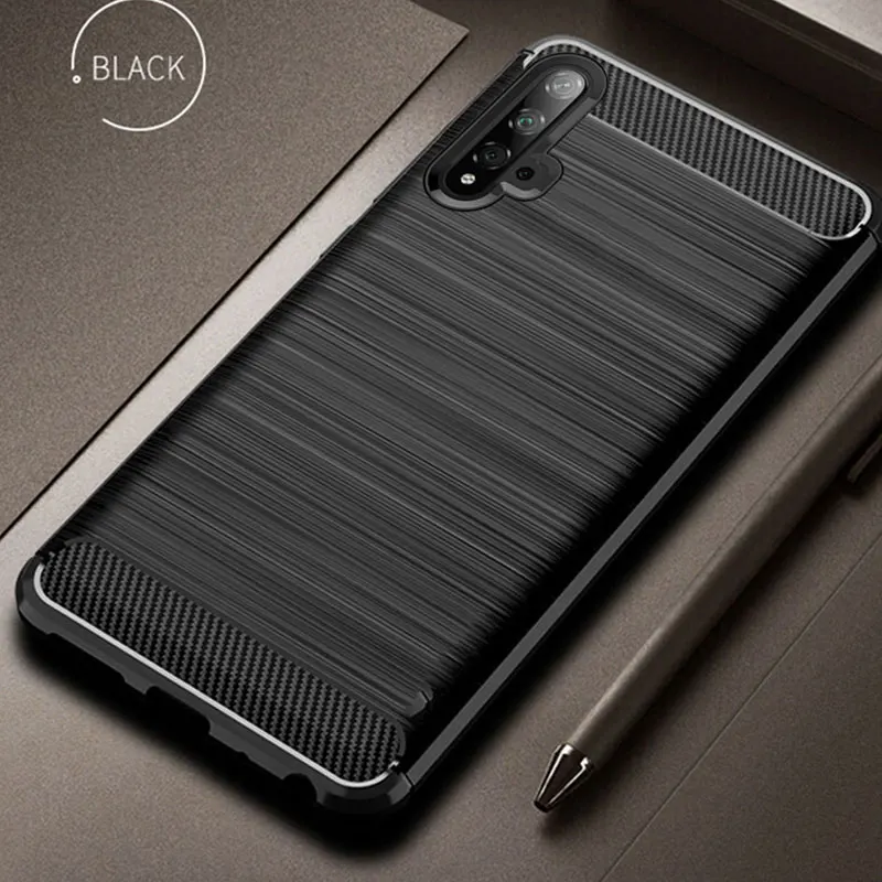 Роскошный чехол из углеродного волокна для Honor 20 20S мягкий силиконовый ТПУ Huawei Pro