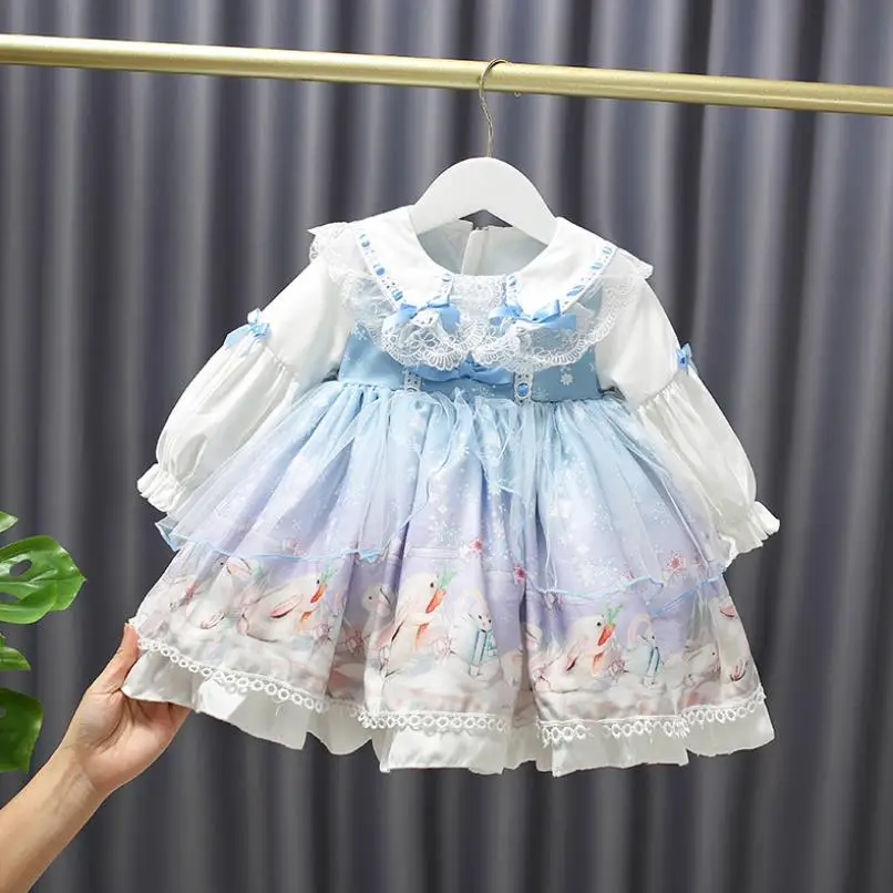 

Miayii Baby Clothing Spanish Vintage Lolita Turkey Ball Gown Lace Print Design Birthday Easter Princess Dress For Girls A986
