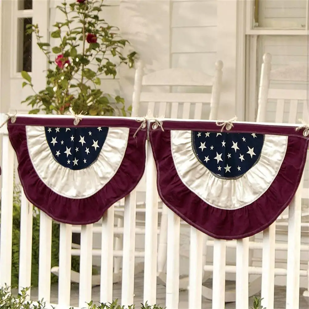 Винтажный флаг с вышивкой в форме флага американского Дня независимости мятой