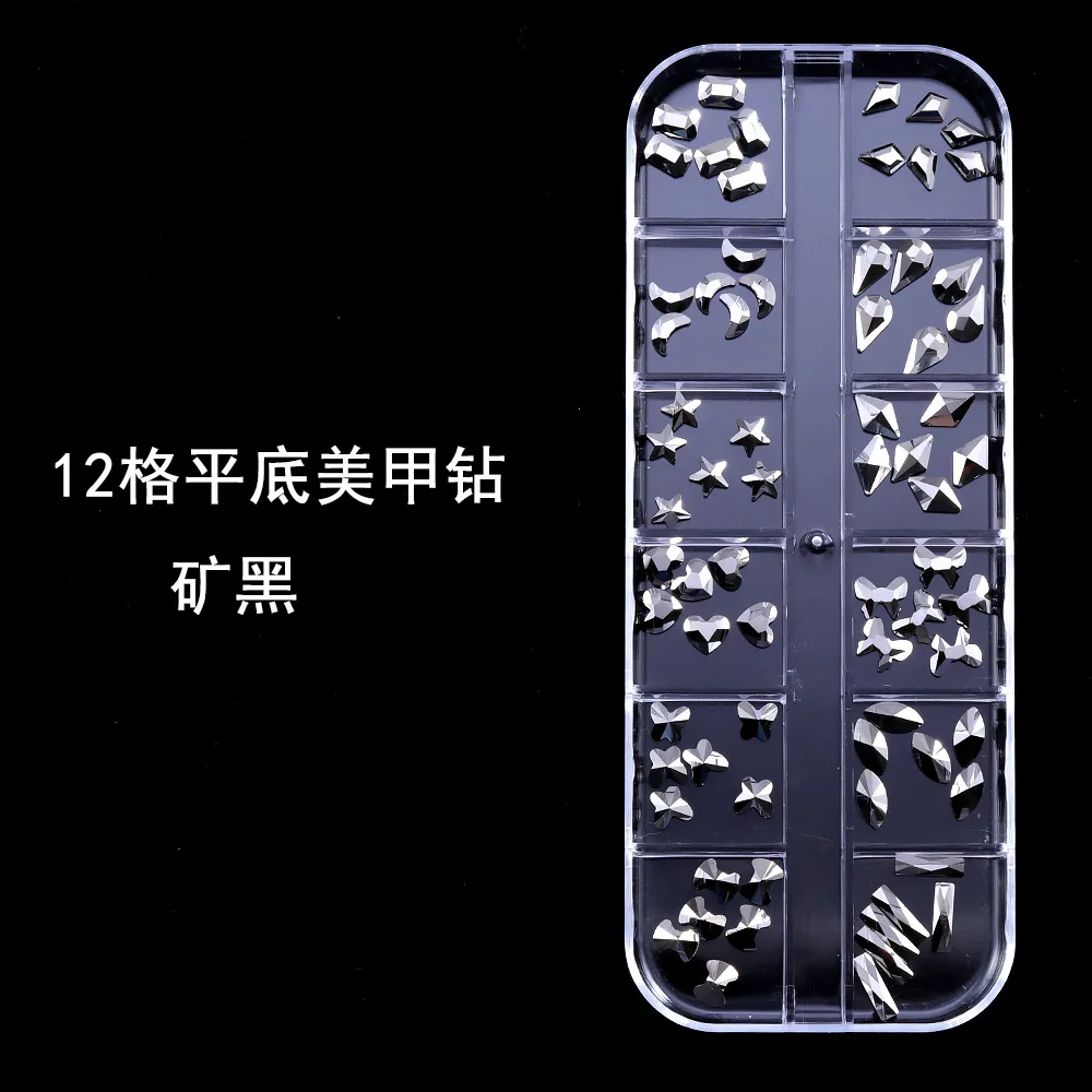 

12 Grid Crystal Diamonds 3D Nail Art Decorations Gem Stones For Nails Rhinestone Decoration Nail Jewelry