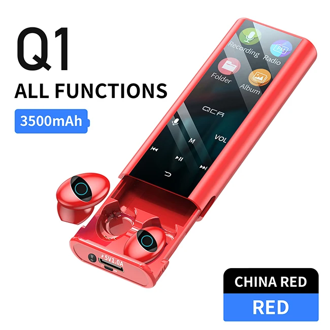 TWS-Q1 Red Q1 TWS Bluetooth наушники 5,0 многофункциональные Bluetooth наушники IPX7 водонепроницаемые в пределах 6000 мАч Внешний аккумулятор для iOS Android - Цвет: TWS-Q1 Red