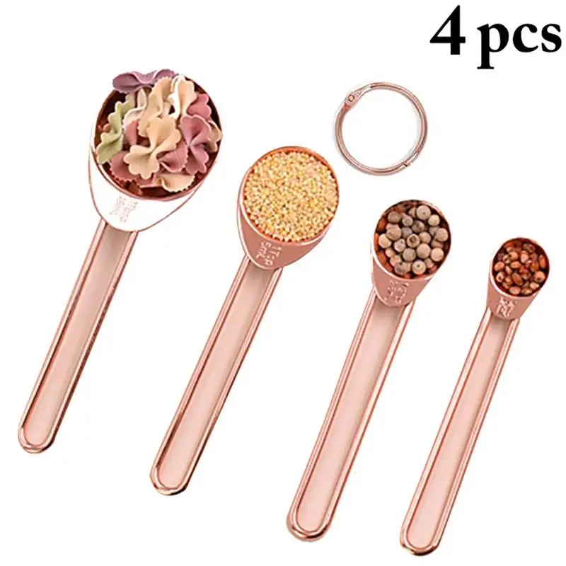 

Metal Kitchen Measuring Spoons 4pcs Teaspoon Coffee Scoop Cake Baking Flour Measuring Cups Kitchen Cooking Tools