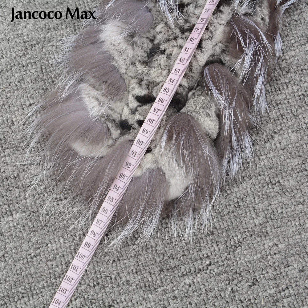 Jancoco Max Новое поступление натуральный мех кролика Рекс и натуральным лисьим мехом