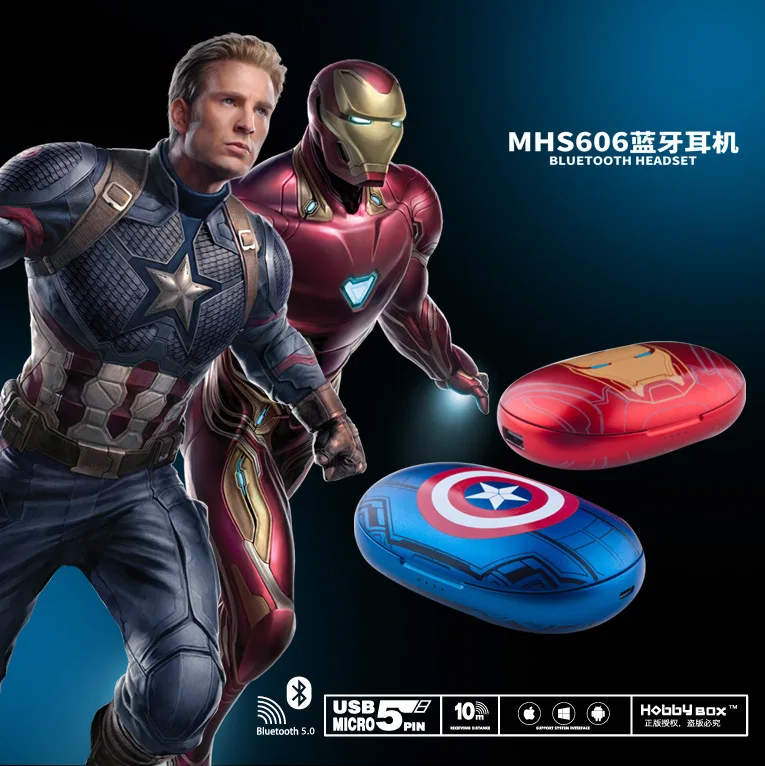 Ультрамаленькая невидимая Беспроводная Bluetooth-гарнитура Disney Marvel MHS 606 |