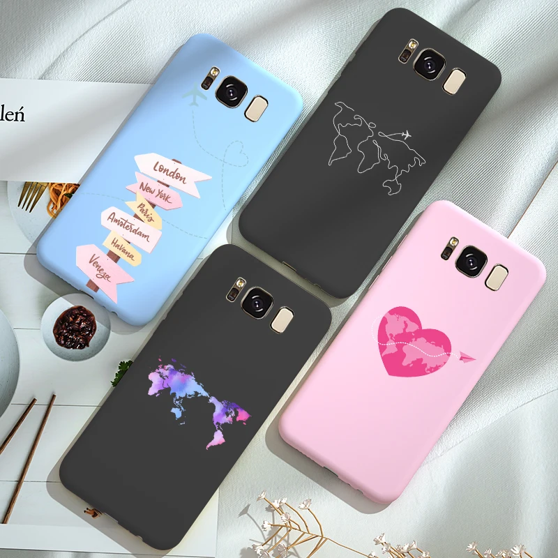 Чехол для телефона Samsung S8 S9 S10 Plus S10e силиконовая Дорожная карта задняя крышка Galaxy J3
