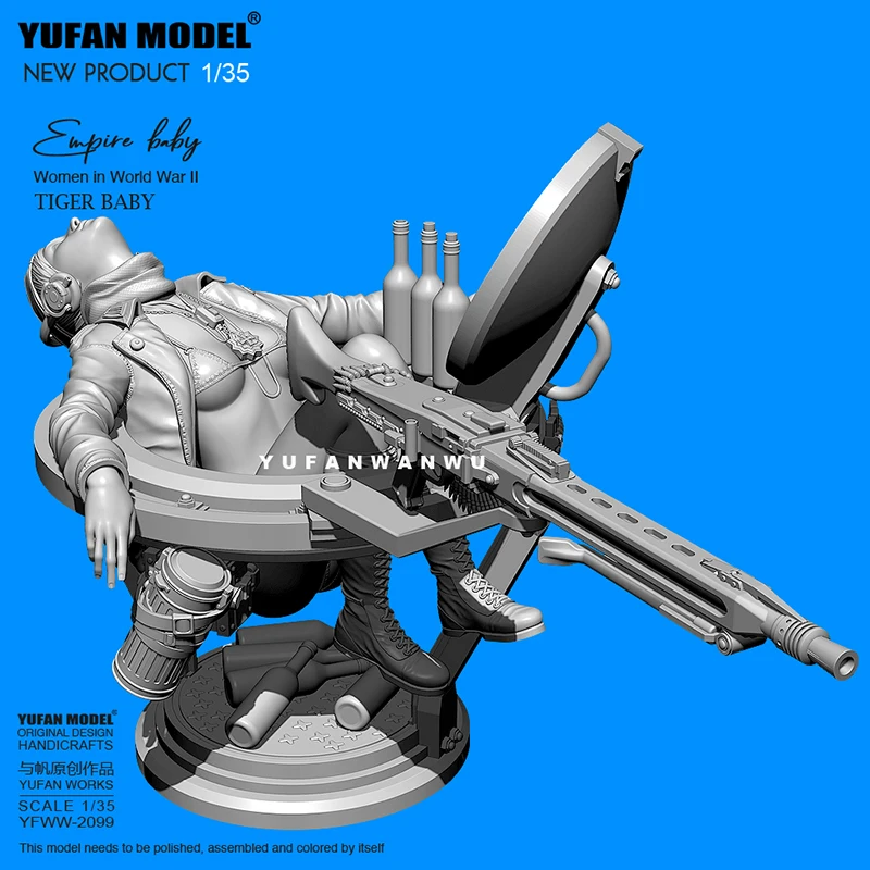

1/35 Armored Baby Female Soldier Resin Soldier YFWW-2099