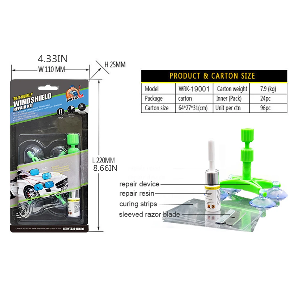Набор для ремонта ветрового стекла инструмент удаления царапин и трещин на