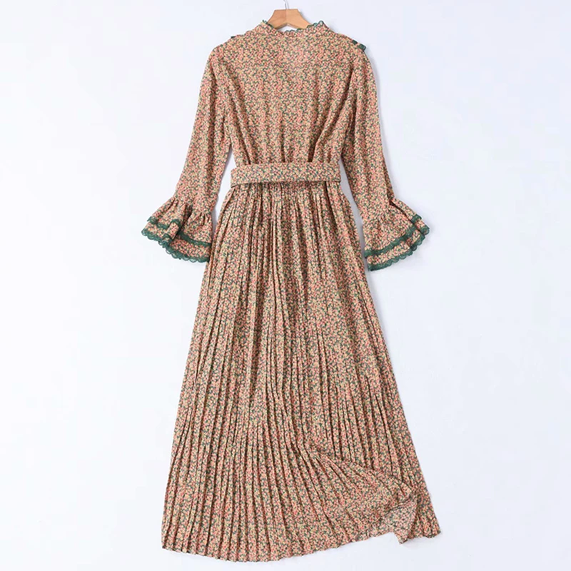 Женское Плиссированное Платье дизайнерское подиумное платье с расклешенным