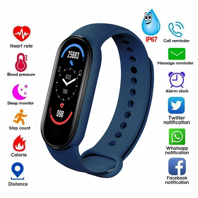 2021 Смарт-часы M6 для мужчин и женщин Детские с пульсометром спортивный