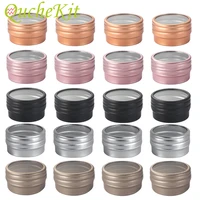 50Pcs 10g Empty Aluminum Tin Jar With Clear Window Round Nail Candle Spice Face Cream Cans Container Jewlery Storage Box Jar Pot