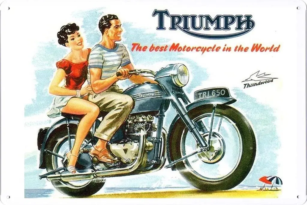 

Abstract Sign Triumph TRI650 Thunderbird 7.8"x11.8" Tin Poster Metal Plate Wall Decor