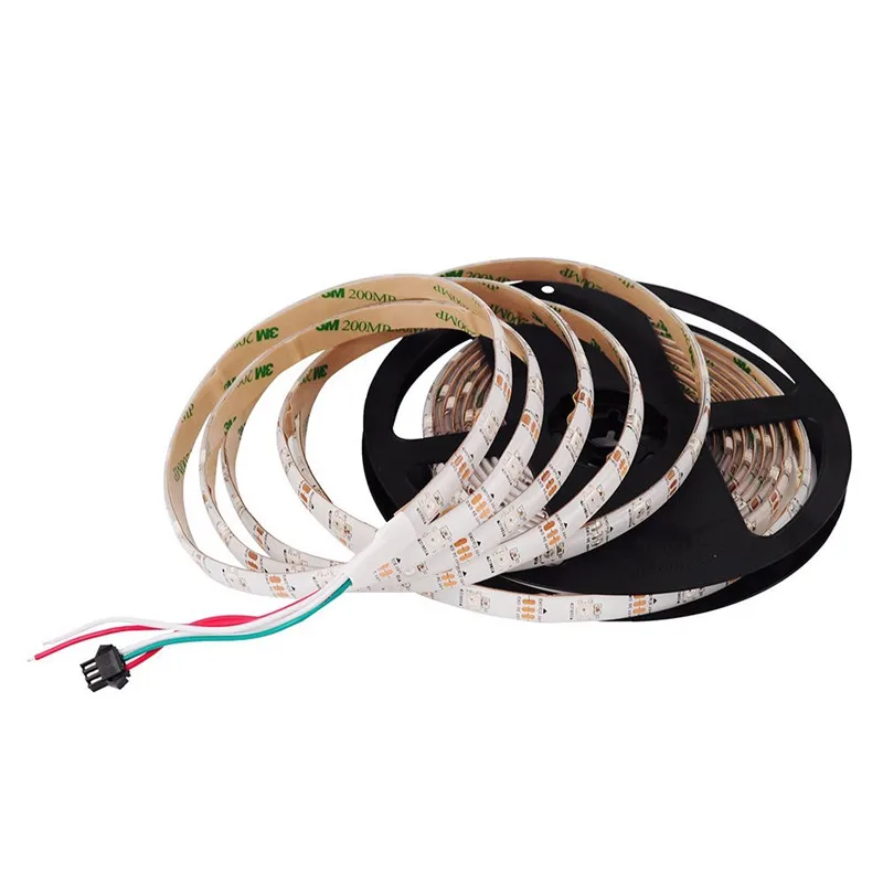 WS2812B Светодиодные ленты RGB ленты 30/60/144 светодиодный s/М ws2812 индивидуально адресуемых ФИТА полосы для ПК ambi светильник неоновый светильник DC 5V