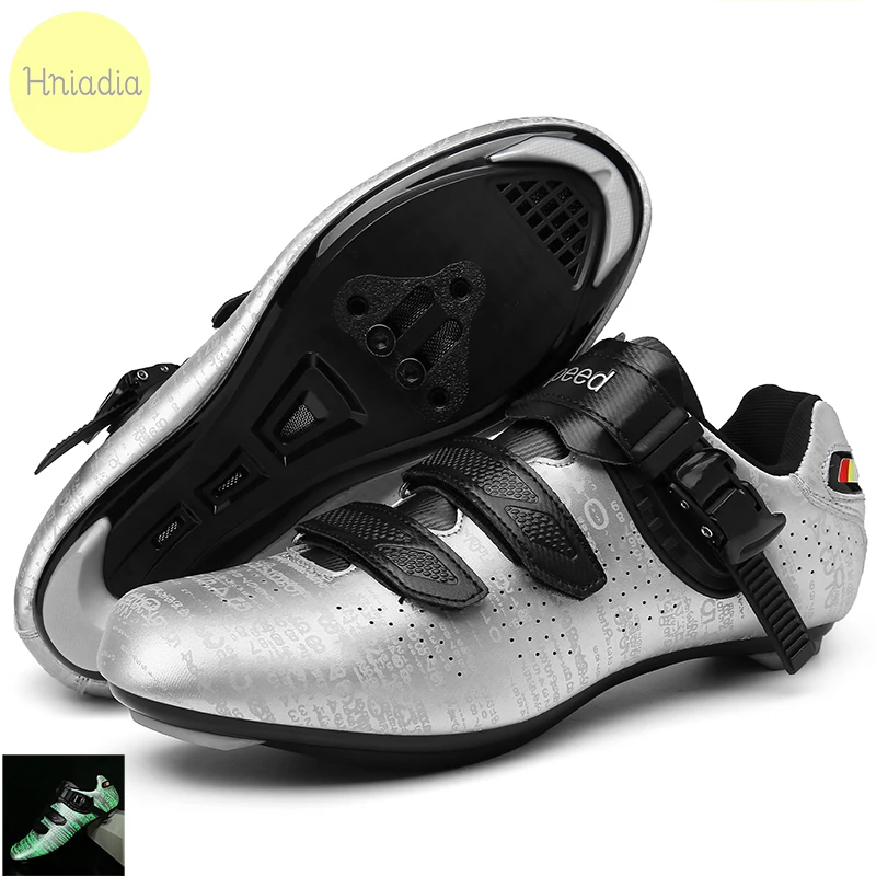 

Hniadia High Quality Cycling Shoes Professional Road Bike Clerts Delta Cleat Mountain Bicycle Sneakers light SPD Riding Boots