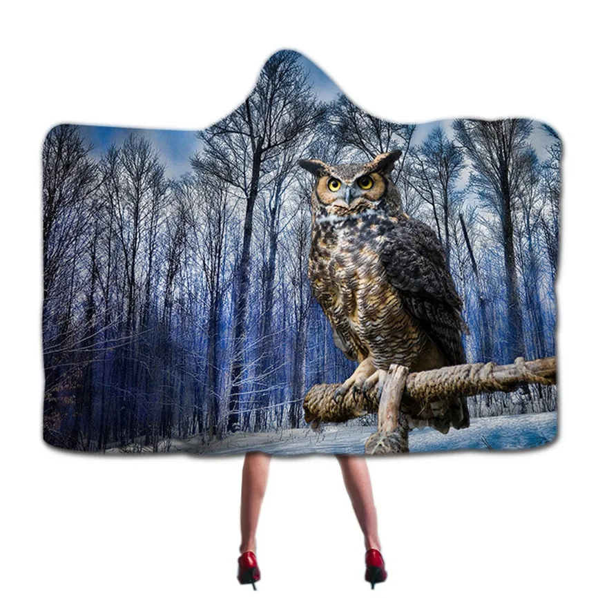 Зимний шарф мягкий удобный одеяло с капюшоном зимний теплый плюшевый плащ шаль