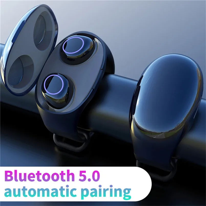 Умный браслет с трекером Bluetooth-наушники 5 0 ручные наушники 2 в 1 аудиозвуком для