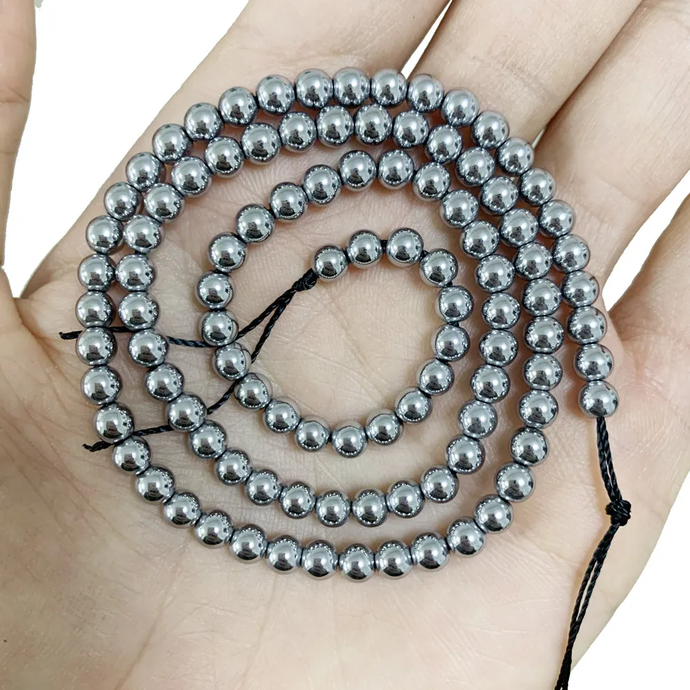 Круглые бусины-разделители для браслетов и ожерелий 4/6/8/10/12 мм